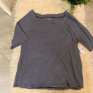 NWT Westport - Dressbarn Navy/white striped top